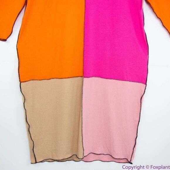 NEW Eloquii Patchwork midi Dress, pink and orange, 18/20 - Picture 5 of 15